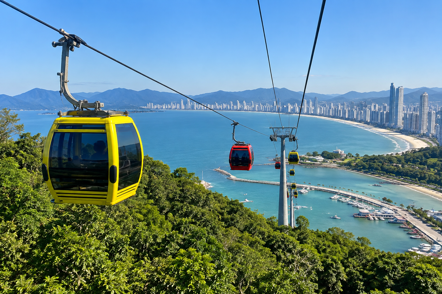 Teleférico del Parque Unipraias en Balneário Camboriú