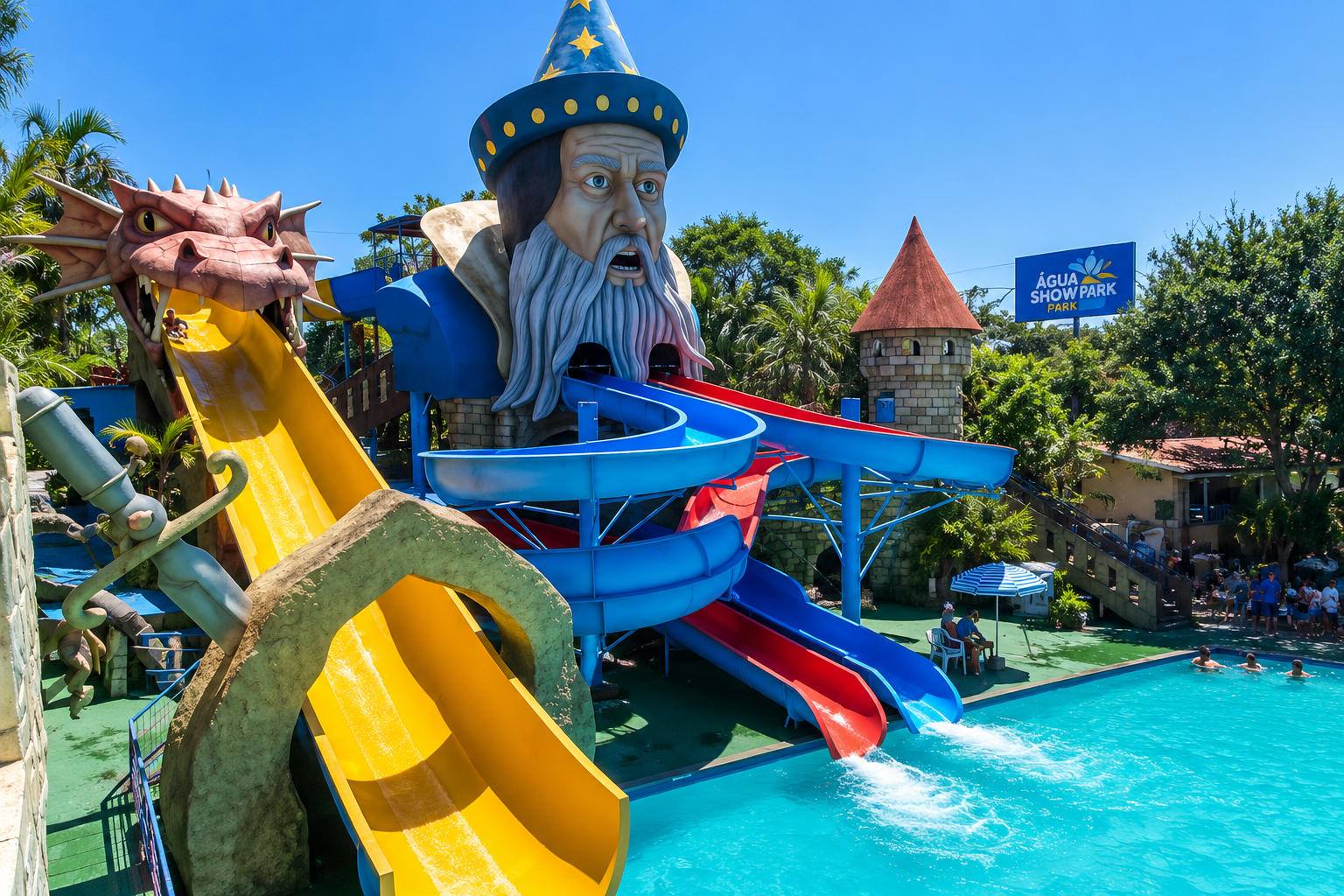 Piscinas y toboganes de Água Show Park en Florianópolis